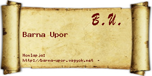 Barna Upor névjegykártya